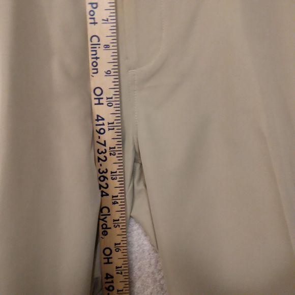 Callaway golf pants mens 36x32 khaki tan flat front chino polyester casual dress - Picture 6 of 8